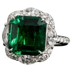 Emerald Fine 7.59ct Octagonal Ring