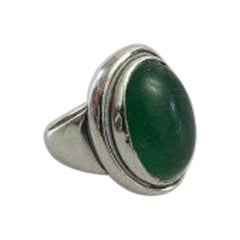 Anello Georg Jensen in argento sterling n. 46A con agata verde