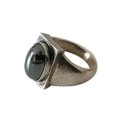 Georg Jensen Sterling Silver Ring with Hematite No 84