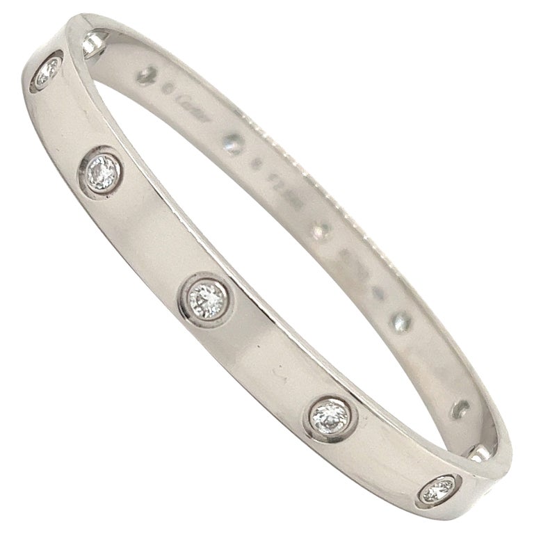 Cartier Love Bracelet White Gold 10 Diamond For Sale At 1stdibs
