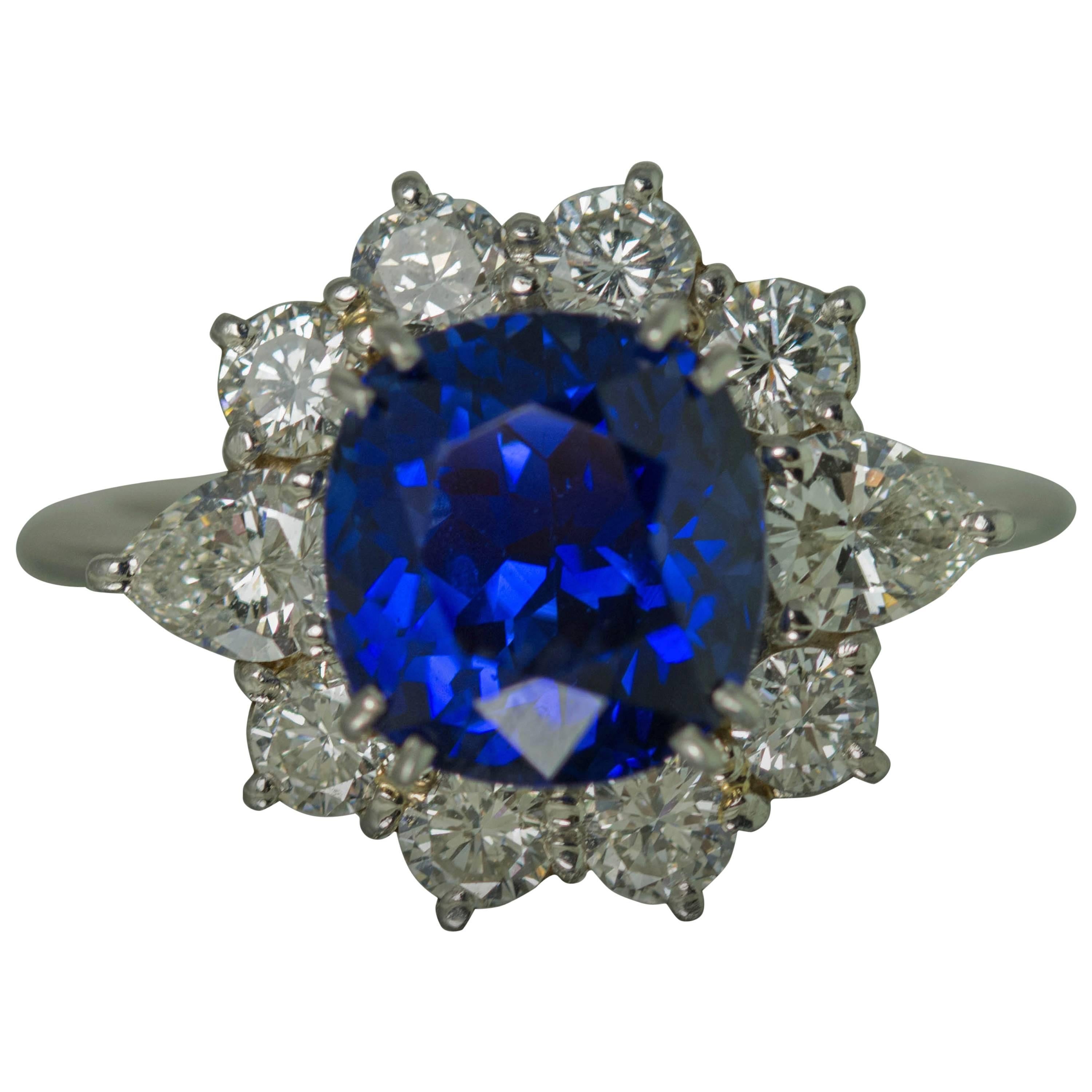 5.78 Carat Sapphire Platinum Ring For Sale
