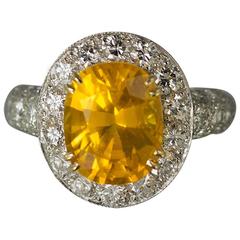 Keith Davis Golden Sapphire Platinum Ring 3