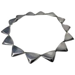 1960s Hans Hansen Sterling Silver Necklace, Denmark