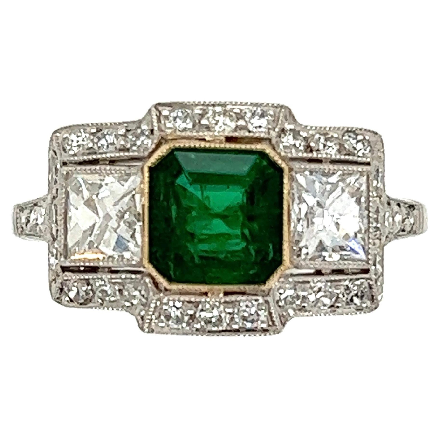 3.00 Carat Sapphire and Diamond ThreeStone Platinum Ring Fine Estate Jewelry For Sale at 1stDibs