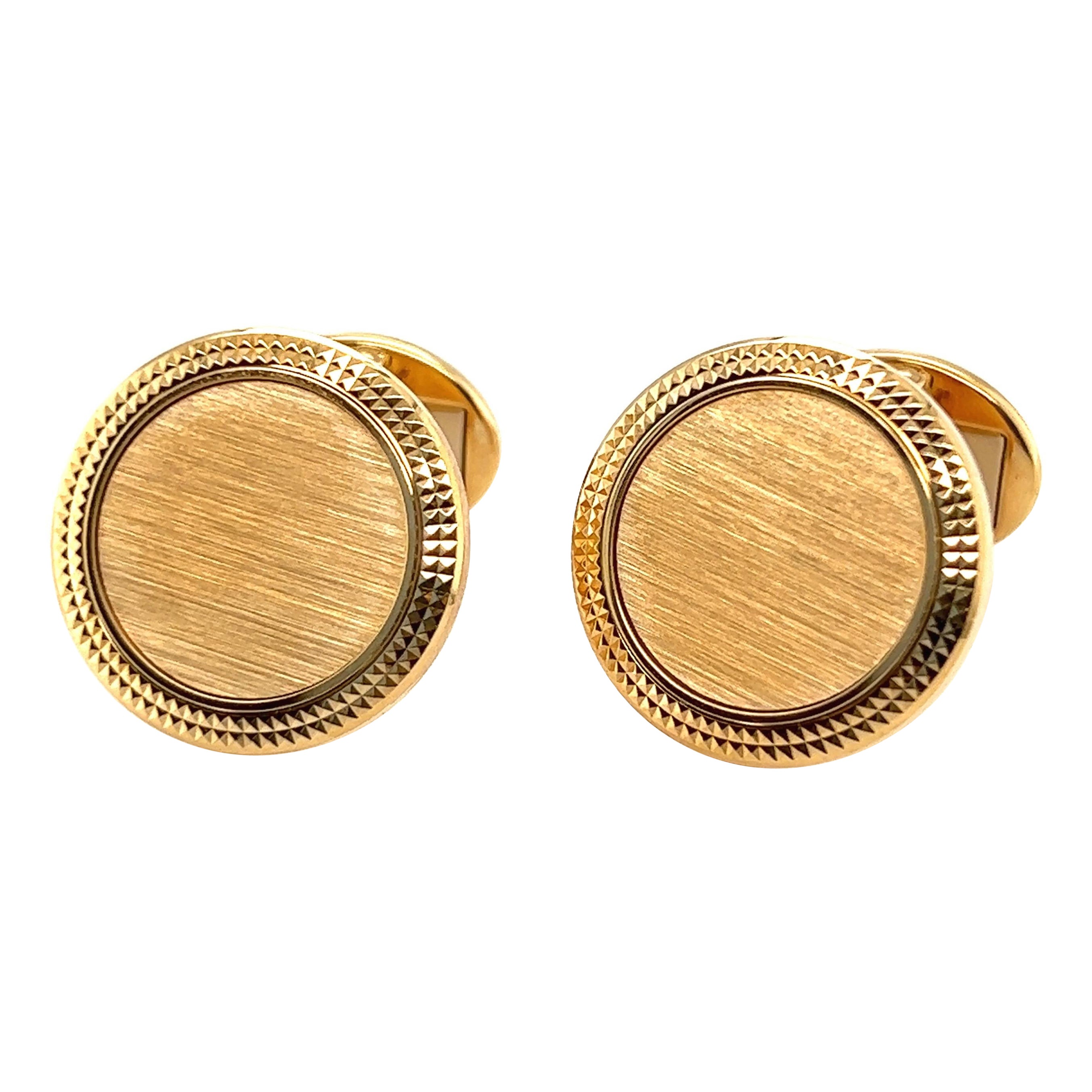 18 Karat Yellow Gold Calatrava Cufflinks by Patek Philippe