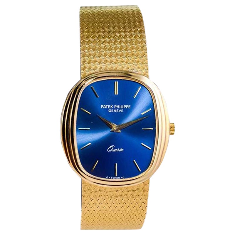Patek Philippe 18 Karat Gold Quarz-Uhr in hochwertigem Zustand, neu, 1990er Jahre im Angebot