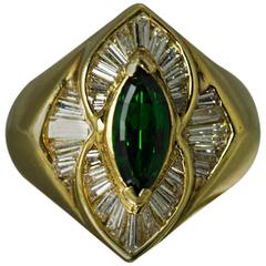 Tsavorite Garnet Diamond Gold Ring 5