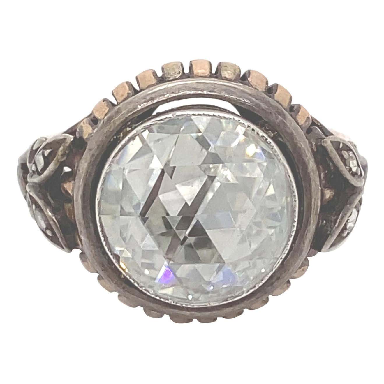 Vintage Victorian Style Apx 4.50 Carat Rose Cut Diamond Ring For Sale ...