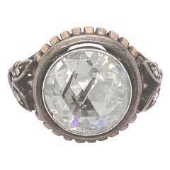 Antique Victorian Style Apx 4.50 Carat Rose Cut Diamond Ring