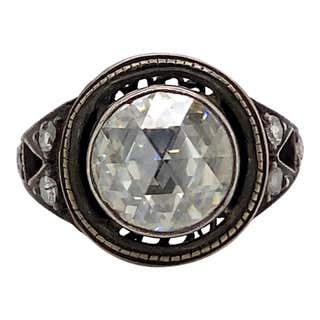 Vintage Victorian Style Apx 4.50 Carat Rose Cut Diamond Ring For Sale ...