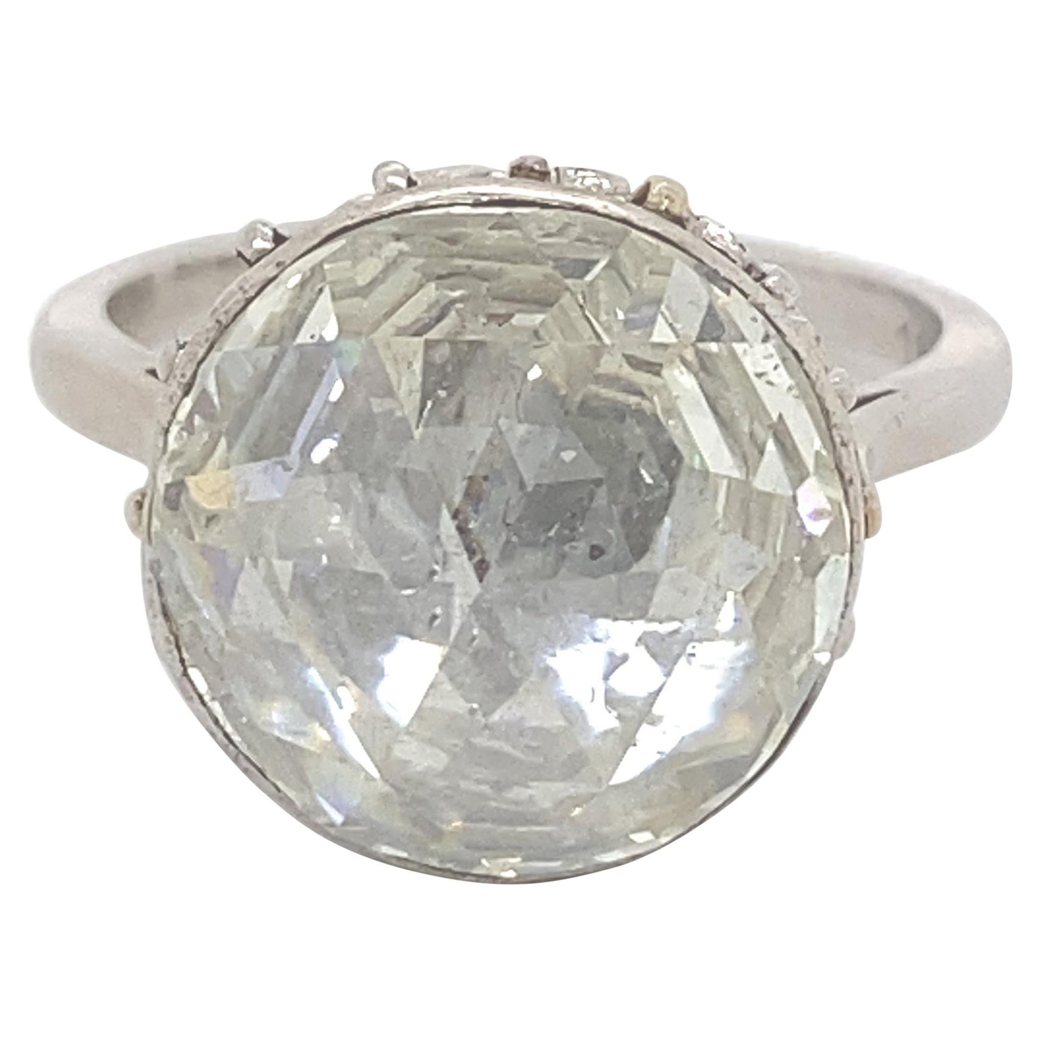 Vintage Victorian Style Approximate 7.50 Carat Rose Cut Diamond Ring For Sale