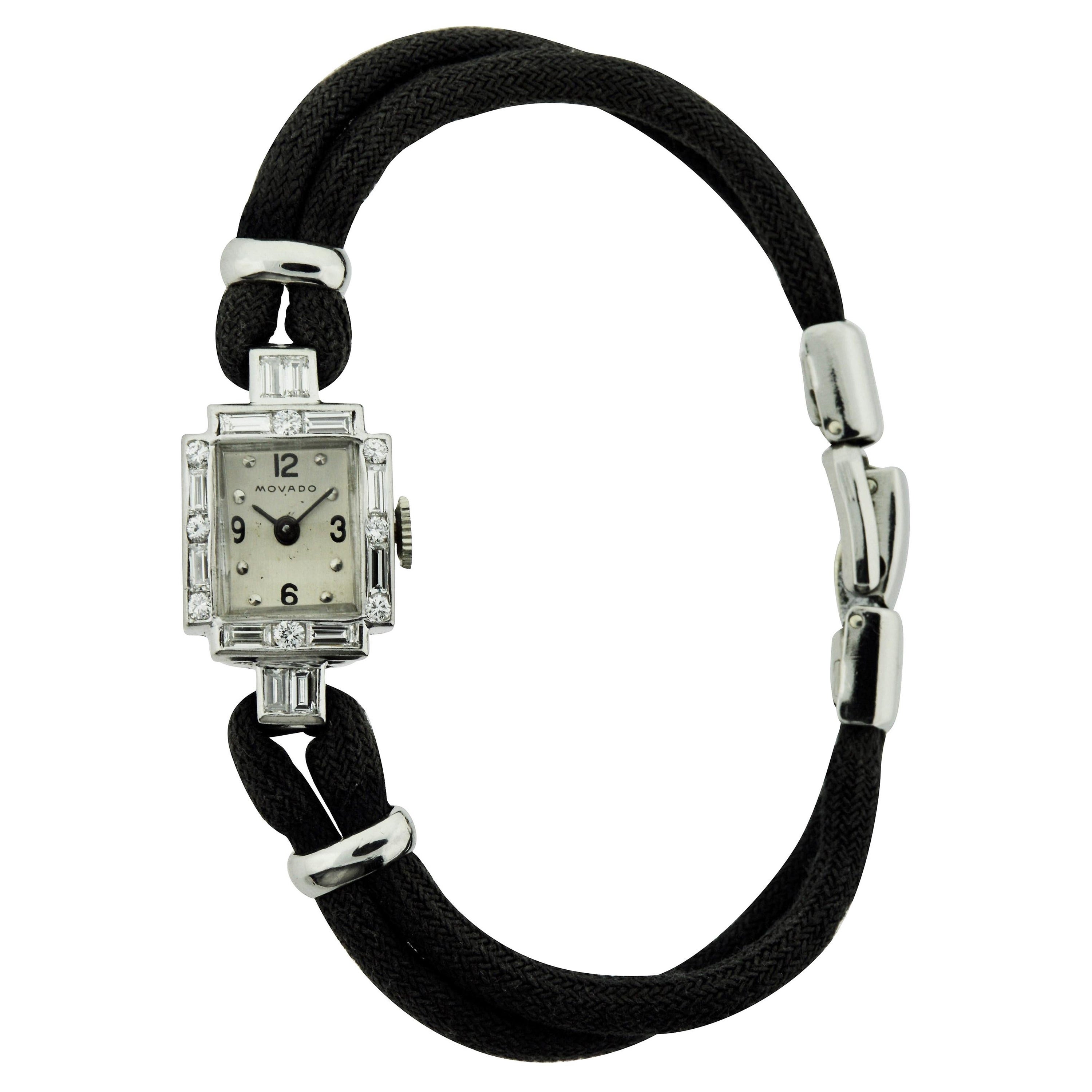 Movado Ladies Platinum Diamond 