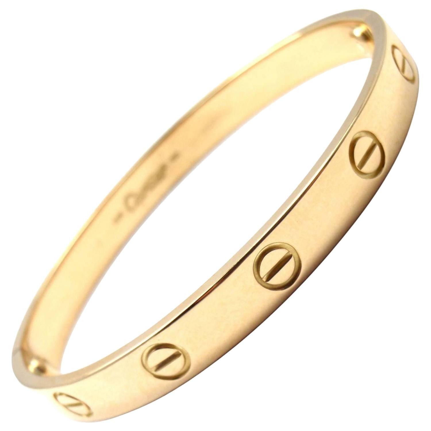 Cartie Love Gold Bangle Bracelet at 1stdibs