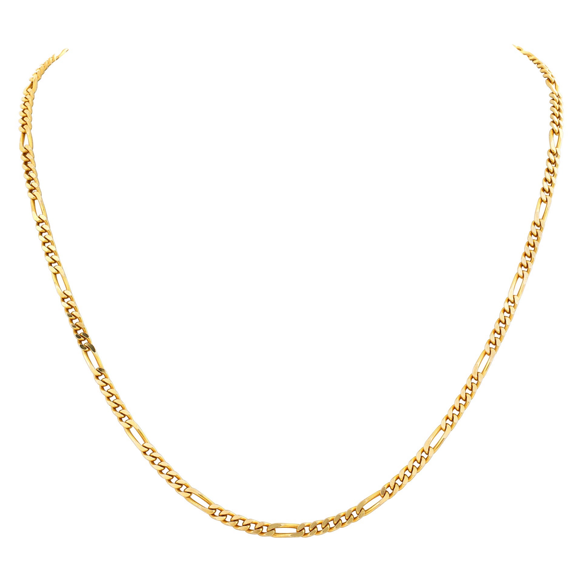 Figaro Style Link Chain in 14k Yellow Gold
