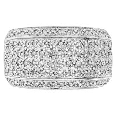 Pave Diamond Ring in 14k White Gold with Approx. 0.96 Carats in Diamonds