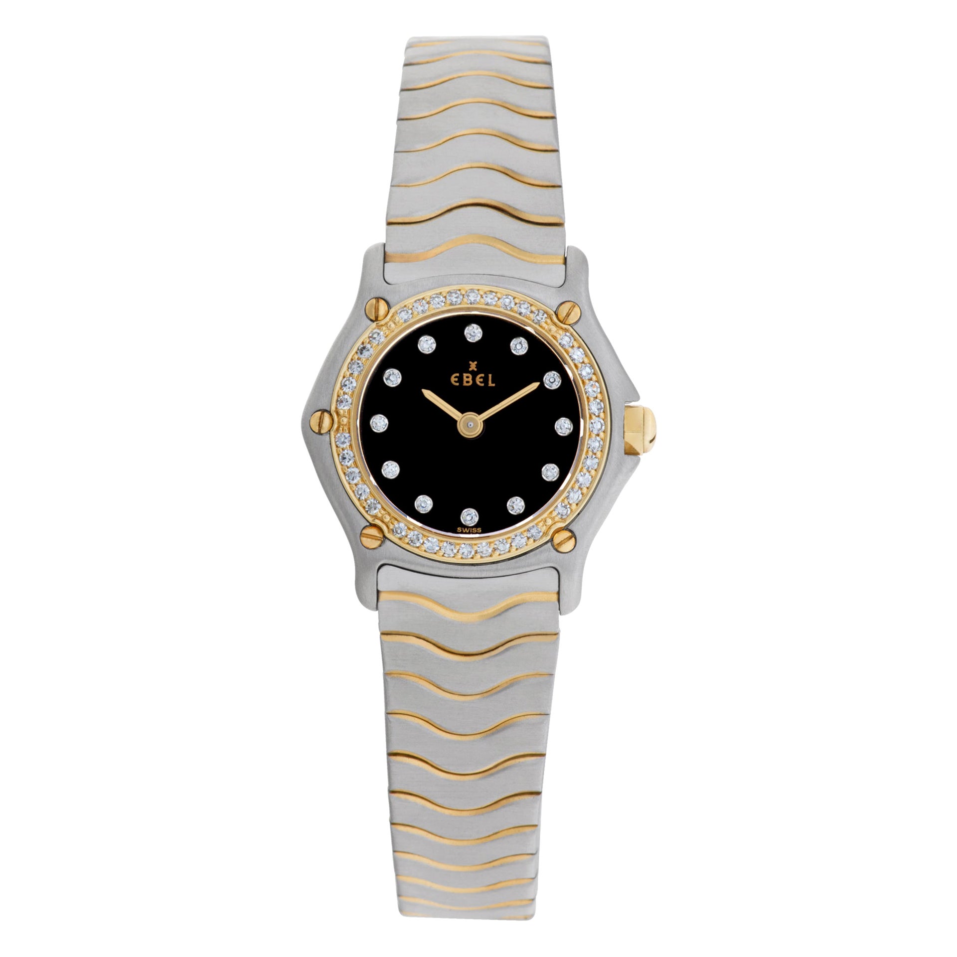 Ebel Classic 181033371 Watch, Diamond Bezel in 18k Gold, Stainless Steel Black