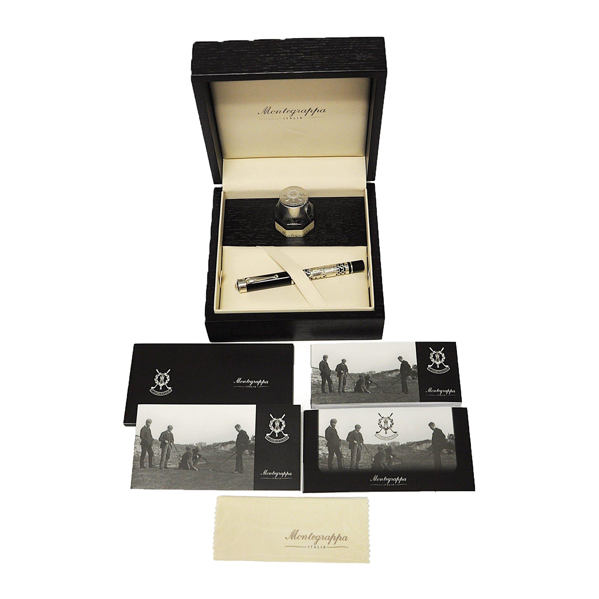 Limited Edition Montegrappa St. Andrews Links Fountain Pen in Sterling Silver For Sale