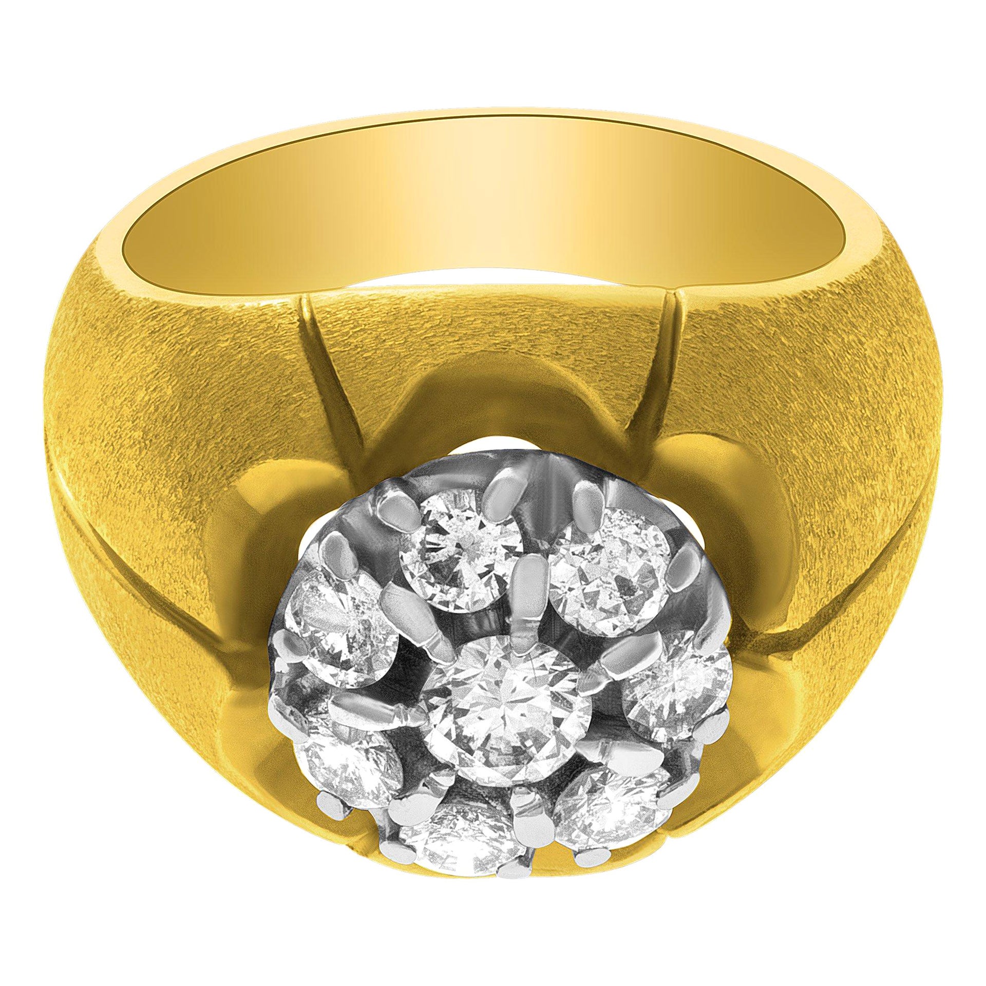 Diamond Ring in 14k Yellow Gold, 1.00 Carats in Diamonds For Sale