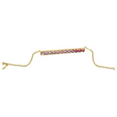 Ombre Pink Sapphire Bar Necklace