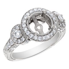 Diamond Ring with Approximately 1 Carat Full Cut Round Brilliant Diamonds, Set