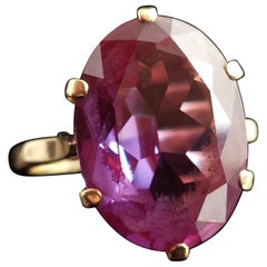 Vintage Colour Change Sapphire Cocktail Ring, 9k Yellow Gold, Alexandrite