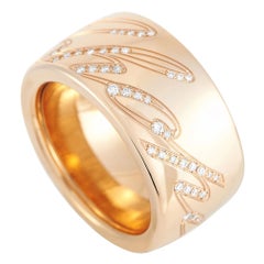 Chopard 18K Rose Gold 0.28 Ct Diamond Revolving Signature Band Ring