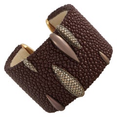 De Grisogono 18K Yellow Gold 2.07 ct Brown Diamond Cuff Bracelet