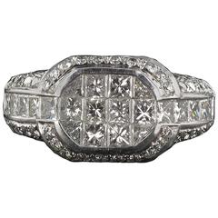 Invisible Setting Princess and Brillant Diamond Ring 10