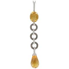 Citrine and diamond pendant necklace 7