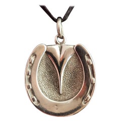 Antique Victorian Silver Horse Hoof Locket Pendant