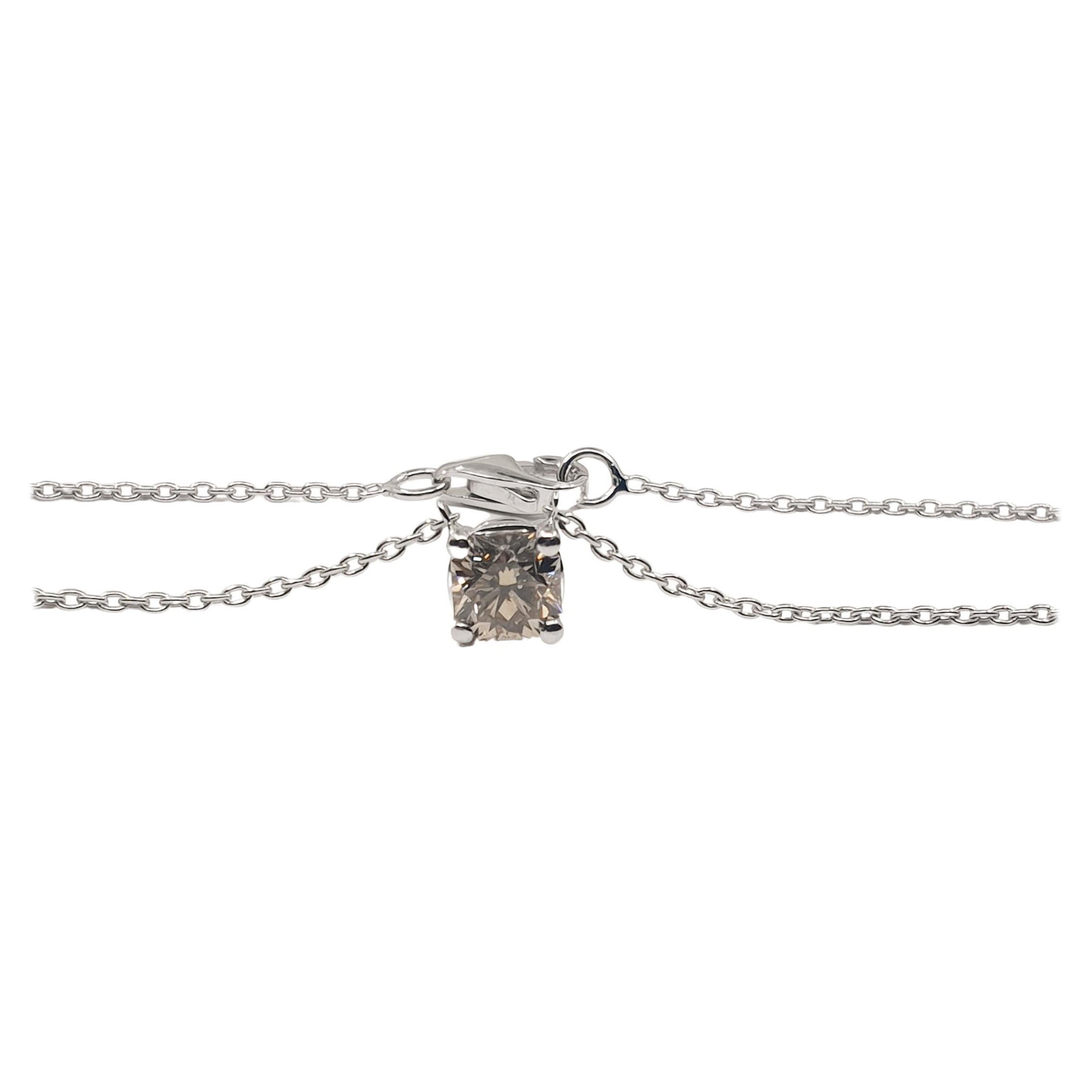 GIA Certified 0.47 Carat Flanders Cut Fancy Brown Diamond Necklace For Sale