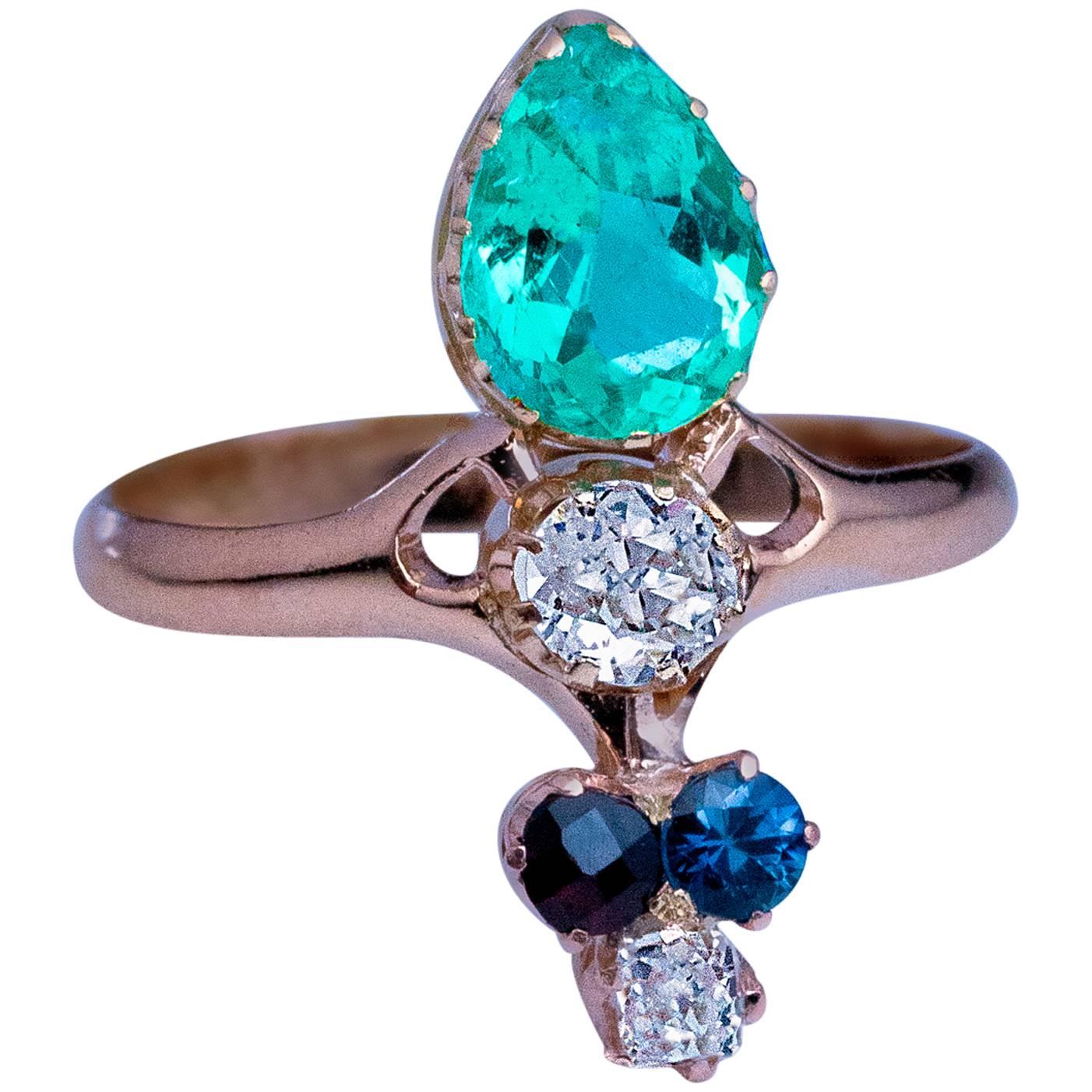 Antique Art Nouveau Russian Ring