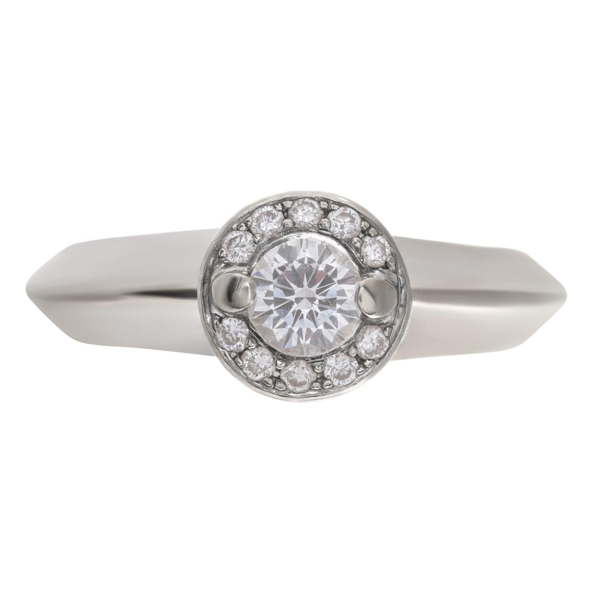 Diamond Ring in 18k White Gold with Approximately 0.43 Carats