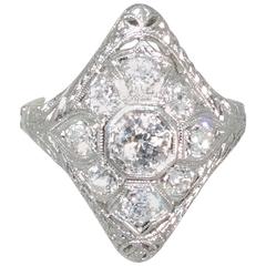 Edwardian Diamond Platinum Ring Edwardian Diamond Platinum Ring