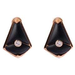 Montebello Vittoria-Ohrringe aus 18 Karat Roségold mit Onyx und Diamanten