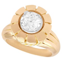 Anillo de compromiso solitario con diamante antiguo de 1,20 quilates y oro rosa de 18k