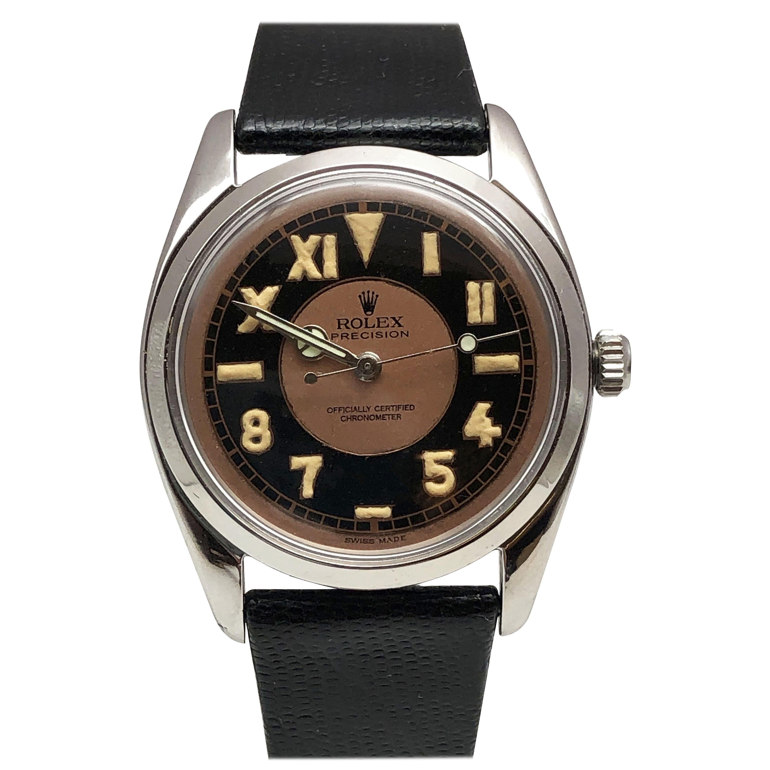 Rolex Montre-bracelet vintage en acier à remontage manuel Réf. 6424