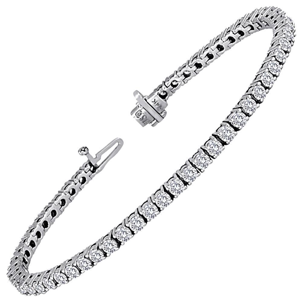 5.11 Carats Diamond Gold Tennis Bracelet For Sale