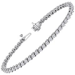 3.88 Carats Diamond Gold Tennis Bracelet