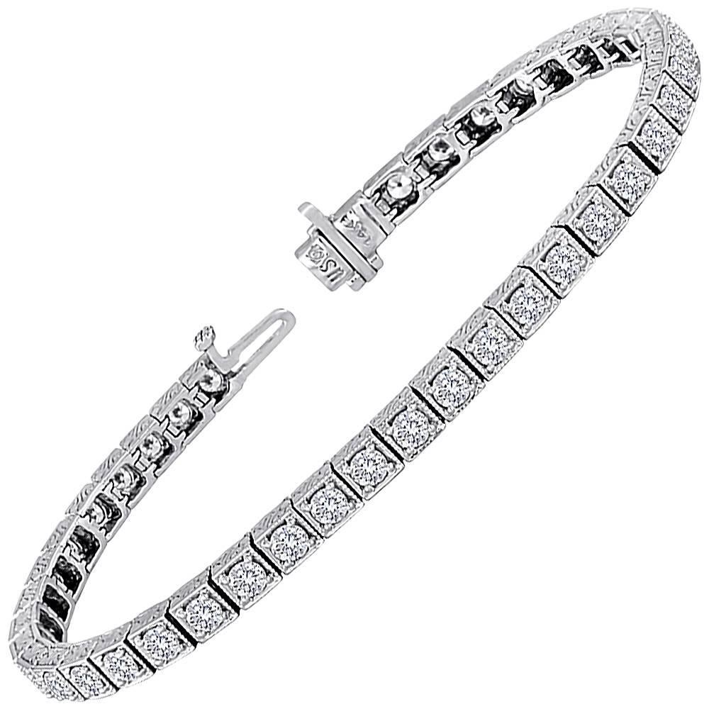 4.55 Carats Diamond Gold Tennis Bracelet