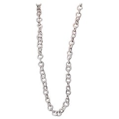 Alex Jona Sterling Silver Twisted Wire Long Chain Link Necklace