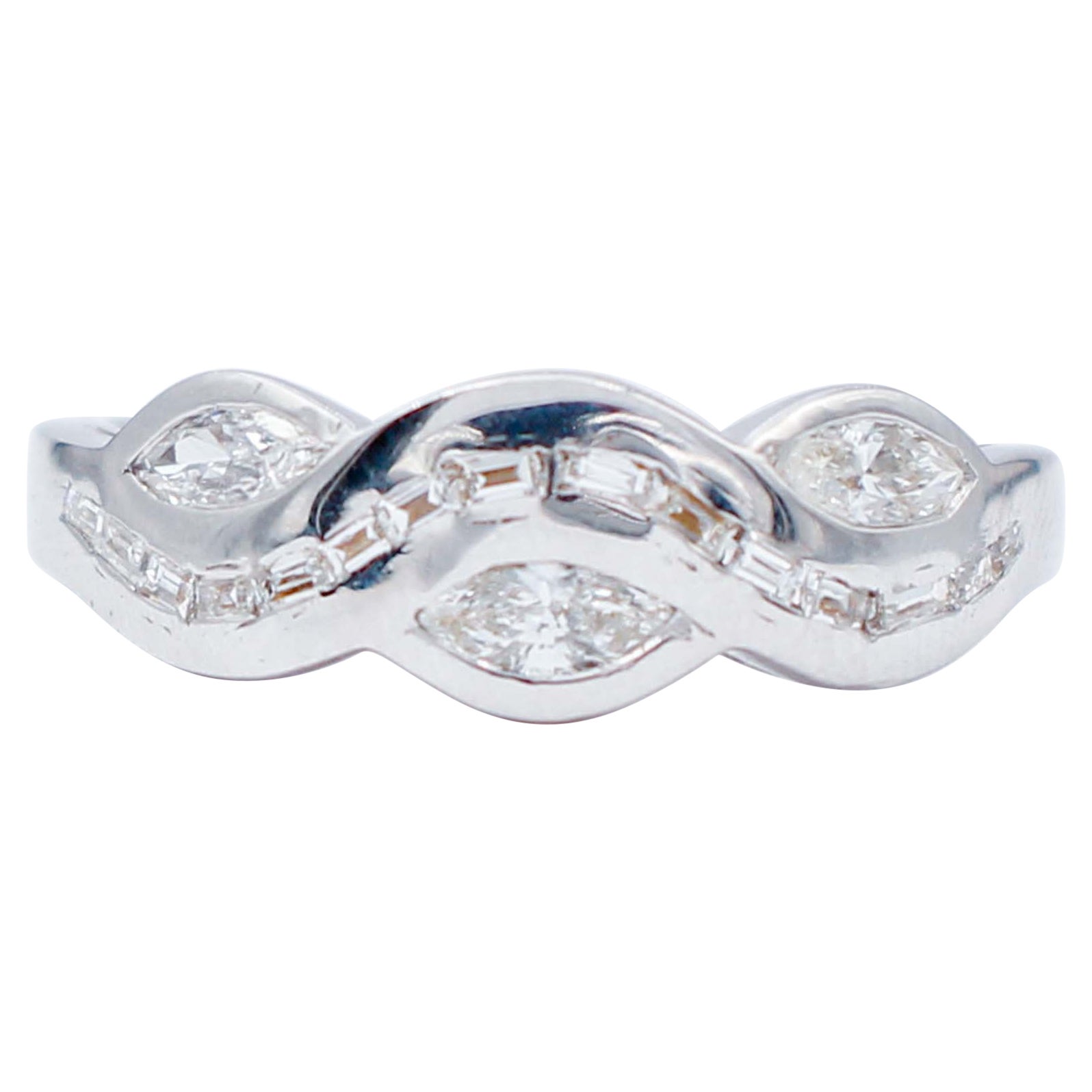 Diamonds, 18 Karat White Gold Ring For Sale