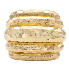 Vintage David Webb Hammered Gold Shrimp Style Ring