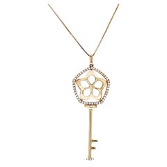 Halskette mit Schlüsselanhänger, 18 Karat Roségold 0,26 Karat Diamant von Piero Milano