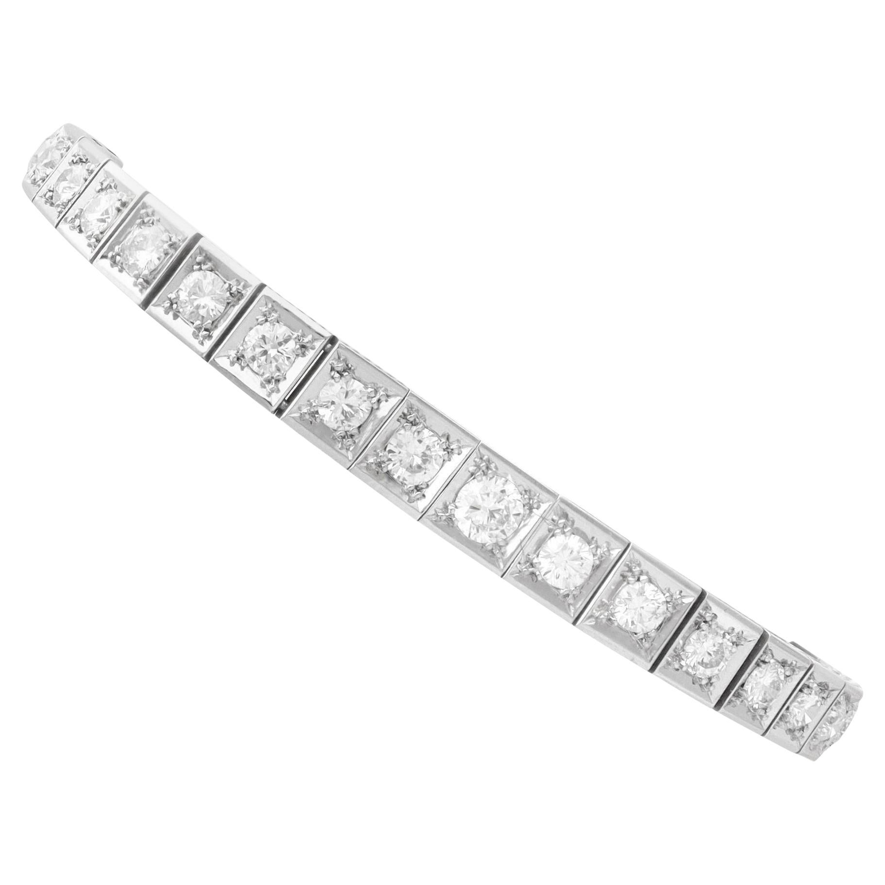 Antikes französisches Armband aus Platin mit 4,52 Karat Diamanten im Angebot