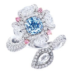 Emilio Jewelry GIA Certified Fancy Light Blue Diamond Ring