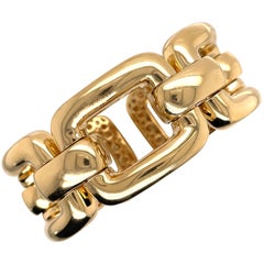 Oscar Heyman 18 Karat Yellow Gold Wide Hardware XL Link Cuff Bracelet 120 Grams
