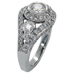 1.26 Ct, 18K Antique Style Diamond Engagement Ring