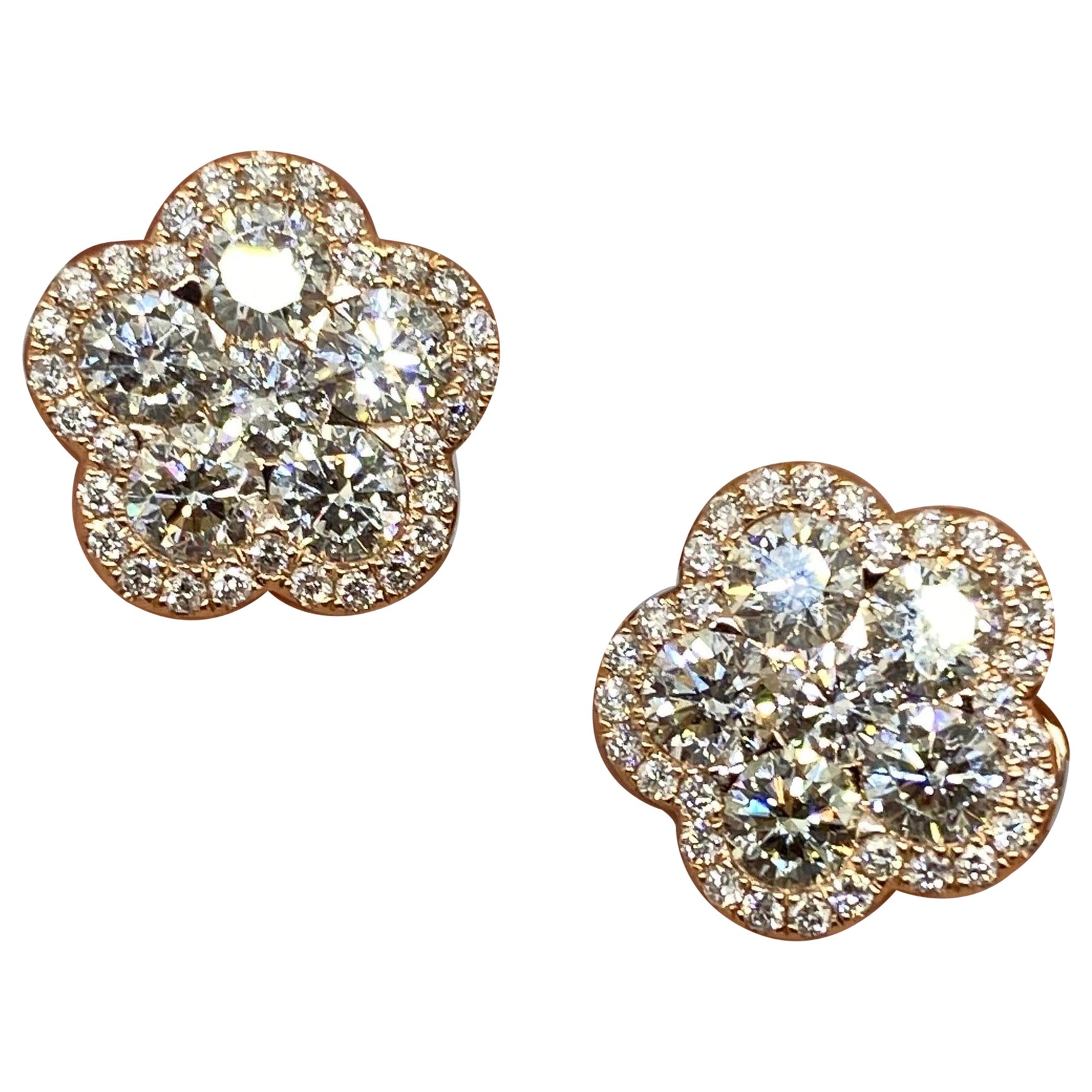 18K Rose Gold Diamond Earring 