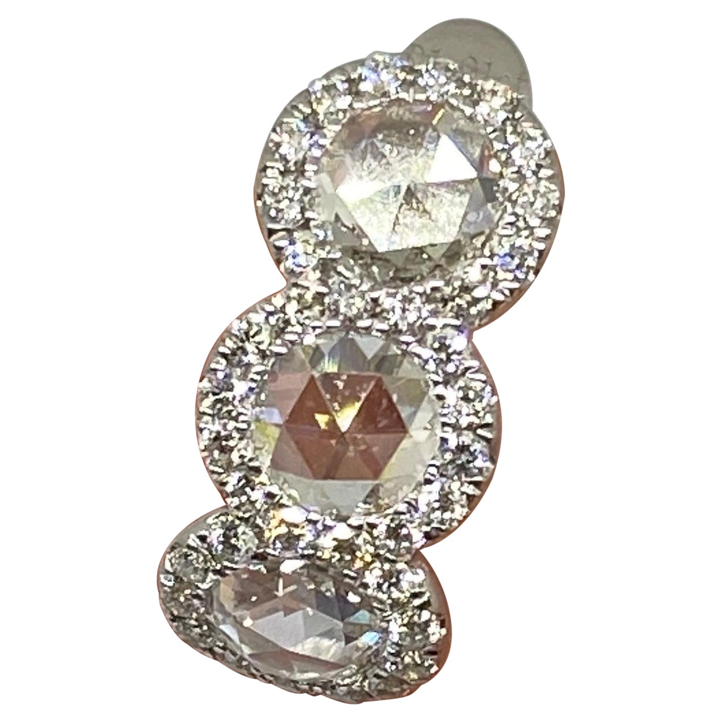 18k Rose Cut Diamond Earring For Sale